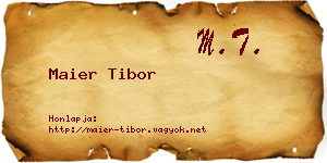 Maier Tibor névjegykártya